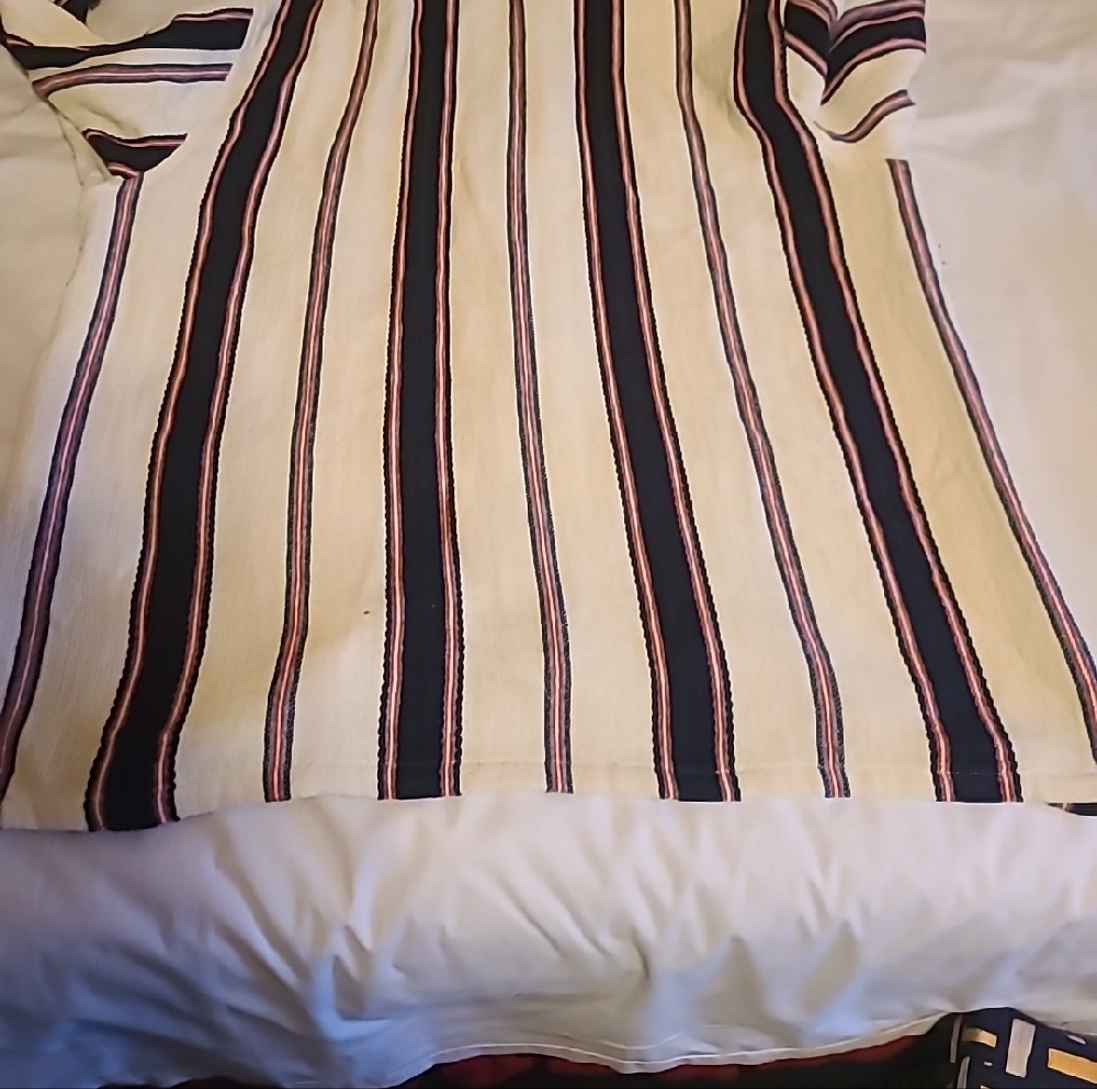 Zara Cream Jacket with Navy and Pink Stripes - Picture 7 of 8